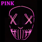 104 Rubles Halloween LED Terrified Mask Macka Flashing LED Neon light Mask For Wedding Masquerade Birthday Party Decoration