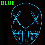 104 Rubles Halloween LED Terrified Mask Macka Flashing LED Neon light Mask For Wedding Masquerade Birthday Party Decoration