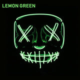 104 Rubles Halloween LED Terrified Mask Macka Flashing LED Neon light Mask For Wedding Masquerade Birthday Party Decoration