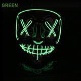 104 Rubles Halloween LED Terrified Mask Macka Flashing LED Neon light Mask For Wedding Masquerade Birthday Party Decoration
