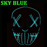 104 Rubles Halloween LED Terrified Mask Macka Flashing LED Neon light Mask For Wedding Masquerade Birthday Party Decoration
