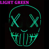 104 Rubles Halloween LED Terrified Mask Macka Flashing LED Neon light Mask For Wedding Masquerade Birthday Party Decoration