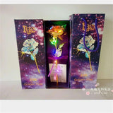 Drop Shipping Valentine's Day Creative Gift 24K Foil Plated Rose Gold Rose Lasts Forever Love Wedding Decor Lover Lighting Rose