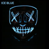 104 Rubles Halloween LED Terrified Mask Macka Flashing LED Neon light Mask For Wedding Masquerade Birthday Party Decoration