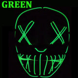 104 Rubles Halloween LED Terrified Mask Macka Flashing LED Neon light Mask For Wedding Masquerade Birthday Party Decoration