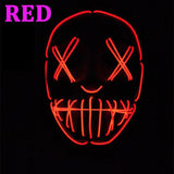 104 Rubles Halloween LED Terrified Mask Macka Flashing LED Neon light Mask For Wedding Masquerade Birthday Party Decoration