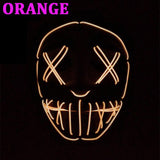 104 Rubles Halloween LED Terrified Mask Macka Flashing LED Neon light Mask For Wedding Masquerade Birthday Party Decoration