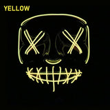104 Rubles Halloween LED Terrified Mask Macka Flashing LED Neon light Mask For Wedding Masquerade Birthday Party Decoration