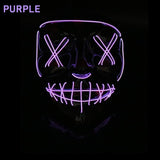 104 Rubles Halloween LED Terrified Mask Macka Flashing LED Neon light Mask For Wedding Masquerade Birthday Party Decoration