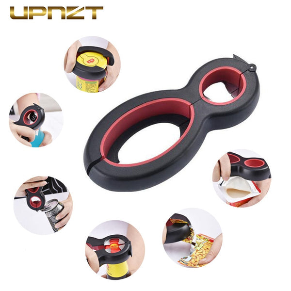 6 in 1 Multi Function Can Opener Bottle Openers Stainless Steel Jar Gripper Can Wine Beer Lid Twist Off Jar Opener Claw