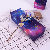 Drop Shipping Valentine's Day Creative Gift 24K Foil Plated Rose Gold Rose Lasts Forever Love Wedding Decor Lover Lighting Rose