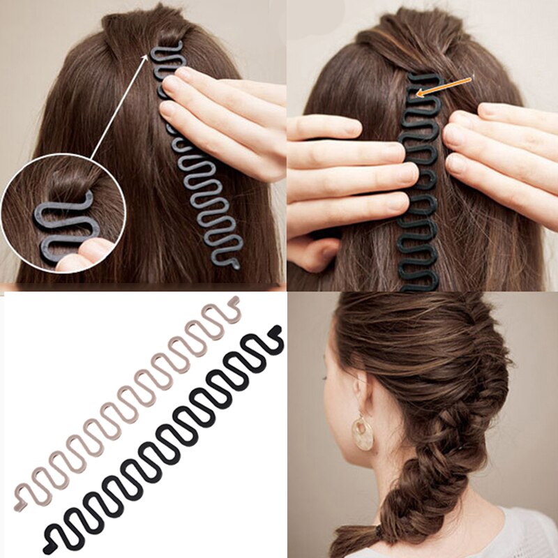 MISM Women Fashion Magic French Hair Braiding Tool Waves Braider Roller DIY Hair Twist Styling Bun Maker Bands Twist Accessories