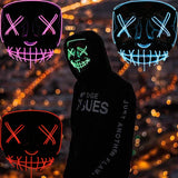 104 Rubles Halloween LED Terrified Mask Macka Flashing LED Neon light Mask For Wedding Masquerade Birthday Party Decoration