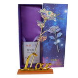 Drop Shipping Valentine's Day Creative Gift 24K Foil Plated Rose Gold Rose Lasts Forever Love Wedding Decor Lover Lighting Rose