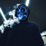 104 Rubles Halloween LED Terrified Mask Macka Flashing LED Neon light Mask For Wedding Masquerade Birthday Party Decoration