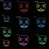 104 Rubles Halloween LED Terrified Mask Macka Flashing LED Neon light Mask For Wedding Masquerade Birthday Party Decoration